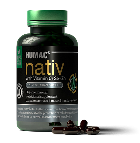 HUMAC® Nativ Vegetariánské kapsle s Vitamínem C+Se+Zn, 120 ks balení