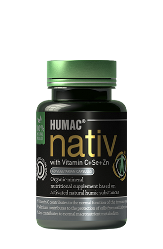 HUMAC® Nativ Vegetariánské kapsle s Vitamínem C+Se+Zn, 60 ks balení